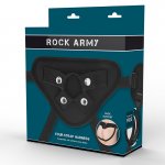 ROCK ARMY - UPRZĄŻ STRAP-ON DO PENISÓW 3 PIERŚCIENIE CZARNA