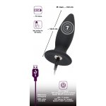 STOŻKOWY KOREK ANALNY WIBRACYJNY M(12,5CM)-BLACK VELVETS