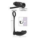 PIERŚCIEŃ NA PENISA Z WTYCZKĄ WIBRACYJNĄ-BLACK VELVETS