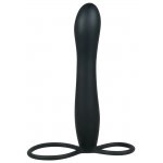 YOU2TOYS - CZARNE ANALNE DILDO Z DWOMA PĘTLAMI 15CM