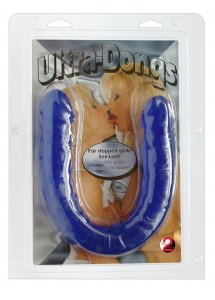 YOU2TOYS - ZAKRZYWIONE PODWÓJNE DŁUGIE DILDO 43CM NIEBIESKIE
